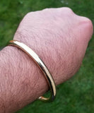 Brass Bangle 22ct Gold Look smooth Round Sikh Kara Singh Kaur khalsa Kada L10