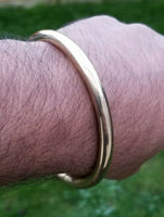 Brass Bangle 22ct Gold Look smooth Round Sikh Kara Singh Kaur khalsa Kada L10