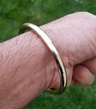 Brass Bangle 22ct Gold Look smooth Round Sikh Kara Singh Kaur khalsa Kada L10