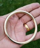 Brass Bangle 22ct Gold Look smooth Round Sikh Kara Singh Kaur khalsa Kada L10