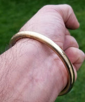 Brass Bangle 22ct Gold Look smooth Round Sikh Kara Singh Kaur khalsa Kada L10