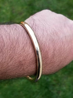 Brass Bangle 22ct Gold Look smooth Round Sikh Kara Singh Kaur khalsa Kada L10