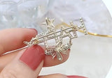 Happy bee brooch vintage look gold plated celebrity star broach design pin u11h