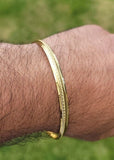 Sikh Kara Gold Plated Ridged Edge Design Punjabi Singh Kada Bangle Bracelet W9