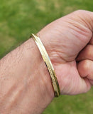 Sikh Kara Gold Plated Ridged Edge Design Punjabi Singh Kada Bangle Bracelet W9