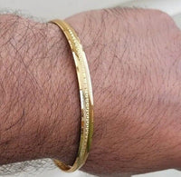 Sikh Kara Gold Plated Ridged Edge Design Punjabi Singh Kada Bangle Bracelet W9