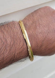 Sikh Kara Gold Plated Ridged Edge Design Punjabi Singh Kada Bangle Bracelet W9