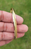 Sikh Kara Gold Plated Ridged Edge Design Punjabi Singh Kada Bangle Bracelet W9