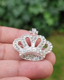 Crown brooch vintage look queen broach silver plated celebrity design pin k46