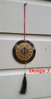 Cd khanda ik onkar khalsa car rear mirror hanging sikh guru photo ornament rr5