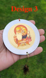 Cd khanda ik onkar khalsa car rear mirror hanging sikh guru photo ornament rr5