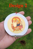 Cd khanda ik onkar khalsa car rear mirror hanging sikh guru photo ornament rr5