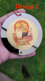 Cd khanda ik onkar khalsa car rear mirror hanging sikh guru photo ornament rr5