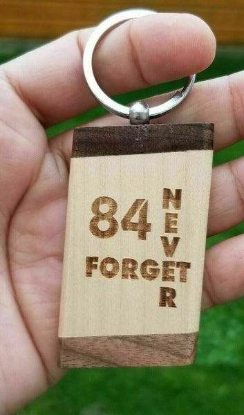 Sikh punjabi word never forget 1984 singh kaur khalsa wood key chain key ring nn