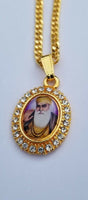 Gold plated guru nanak dev ji photo pendant punjabi sikh kaur car rear mirror