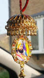 Gold plated sikh guru nanak guru gobind singh pendant chabba car mirror hanging