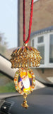 Gold plated sikh guru nanak guru gobind singh pendant chabba car mirror hanging