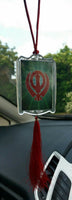 First sikh guru nanak dev ji and khanda legend pendant car rear mirror hanging