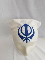 Sikh hindu kaur singh blue khandas bandana head wrap gear rumal handkerchief a2