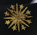 Celebrity star brooch pin stunning vintage look designer gold plated broach i27