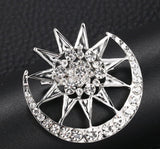 Star moon brooch gold silver plated designer broach celebrity king queen pin i29