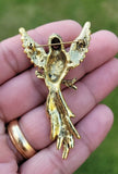 Parrot brooch vintage look celebrity broach gold silver plated lady pin k37 new