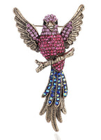 Parrot brooch vintage look celebrity broach gold silver plated lady pin k37 new