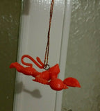 Flying hindu lord hanuman car hanging idol orange god power protection talisman