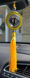 Guru nanak photo stunning khanda punjabi sikh pendant car rear mirror yellow ss