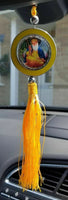 Guru nanak photo stunning khanda punjabi sikh pendant car rear mirror yellow ss