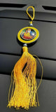 Guru nanak photo stunning khanda punjabi sikh pendant car rear mirror yellow ss