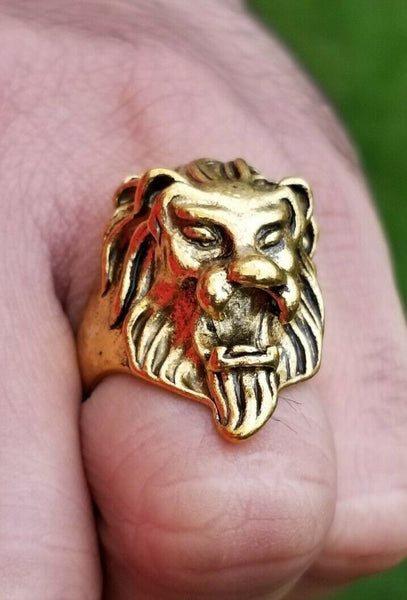 Sharukh Khan New Movie Lion Brass Ring Golden Colour Evil Eye Protection Mundi B