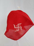 Sikh hindu punjabi india red swastika bandana head wrap gear rumal handkerchief