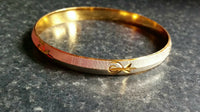 Kids silver & gold plated laser engraved khandas sikh singh khalsa kara bangle f