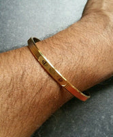 Sikh Kara Gold Plated Laser engraved Khanda Singh Karra Khalsa Kada Bangle QE2