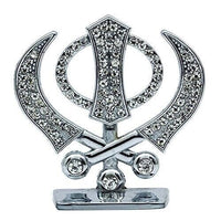 Indianbeautifulart indian sikh symbol khanda statue ethnic home decor metal car dashboard