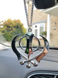 Singh kaur sikh punjabi stainless steel khanda pendant car rear mirror hanging a