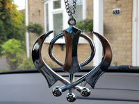 Singh kaur sikh punjabi stainless steel khanda pendant car rear mirror hanging a