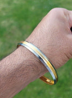 Sikh Kara Gold Silver Plated Tone Design Punjabi Singh Kada Bangle Bracelet W10