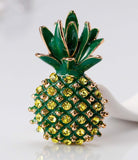 Pineapple brooch vintage look gold plated retro enamel celebrity broach pin k22