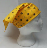 Sikh Punjabi Yellow Khalsa Khanda bandana Head Wrap Gear Rumal Handkerchief