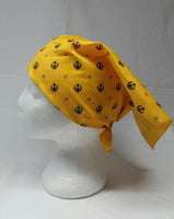 Sikh Punjabi Yellow Khalsa Khanda bandana Head Wrap Gear Rumal Handkerchief