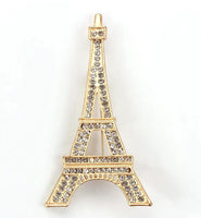 Eiffel tower brooch paris gold silver plated designer broach celebrity queen pin