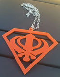 Orange acrylic khanda punjabi sikh singh kaur pendant car mirror hanging chain w