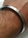 New silver plated laser engraved khandas sikh singh khalsa kara bangle kada d8