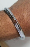 New silver plated laser engraved khandas sikh singh khalsa kara bangle kada d8