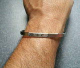 Silver plated laser engraved khandas sikh singh khalsa kada bangle kara qe1