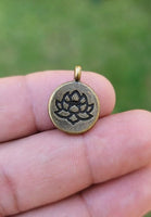 Lotus pendant hindu power silver gold plated evil eye protection shield k55 new