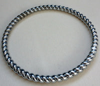 Unisex punjabi shining chrome plated twisted steel wire sikh kara singh bracelet