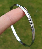 Chrome Plated Kara Lines  Design Sikh Singh Kaur Khalsa Kada Bracelet Bangle B16